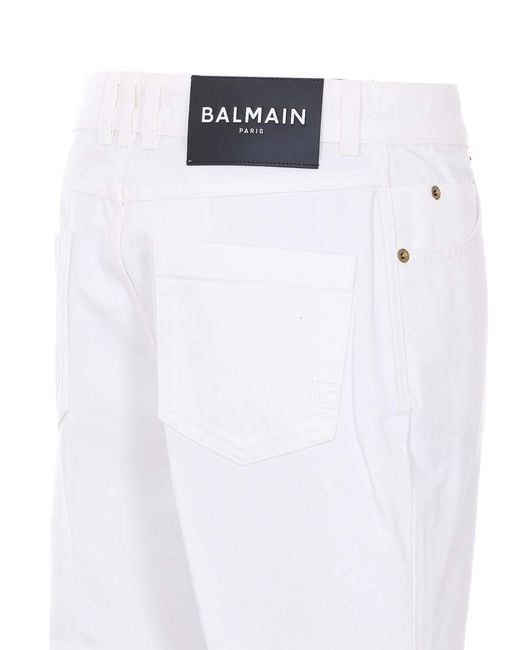 Balmain White Tailored Jeans