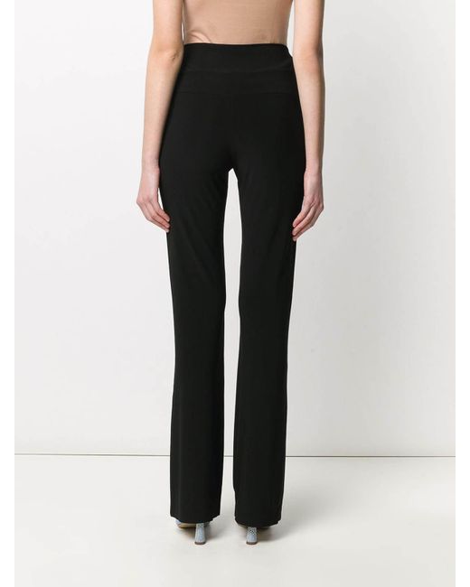Norma Kamali Black High-Waisted Straight Leg Trousers