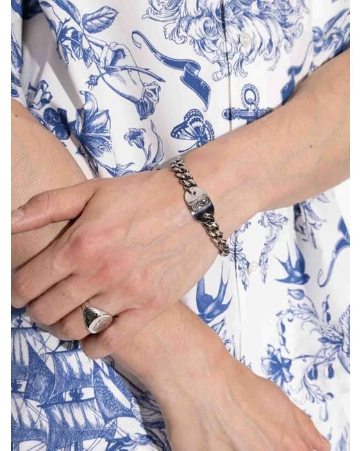 Alexander McQueen Metallic Tone Bracelet for men