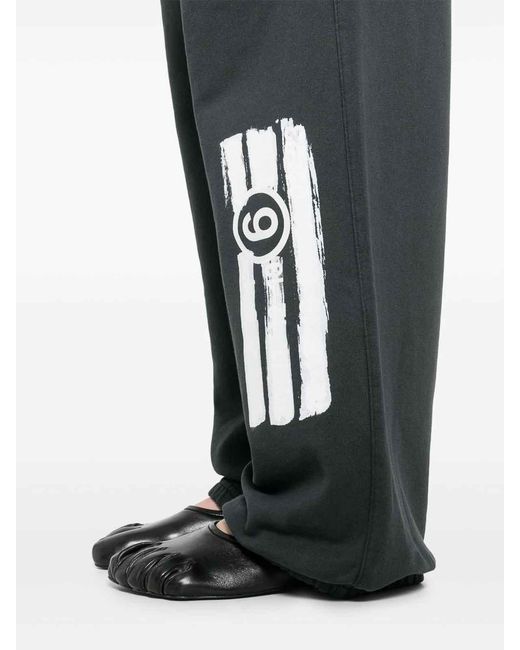 MM6 by Maison Margiela Black Logo Cotton Sweatpants