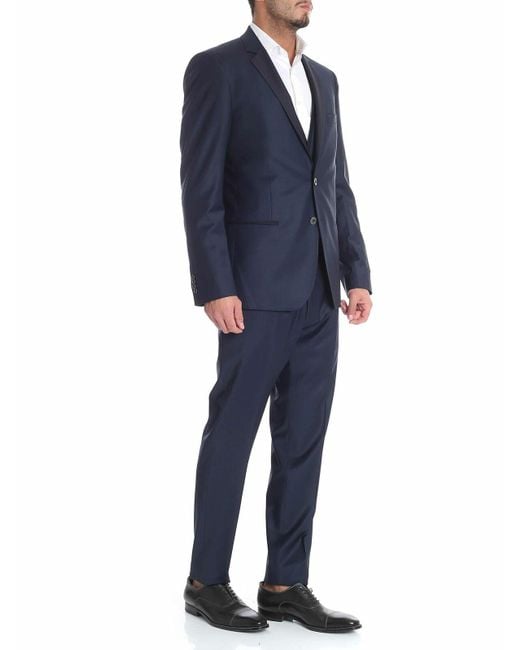 Karl Lagerfeld Blue Two-Button Wool Dress for men