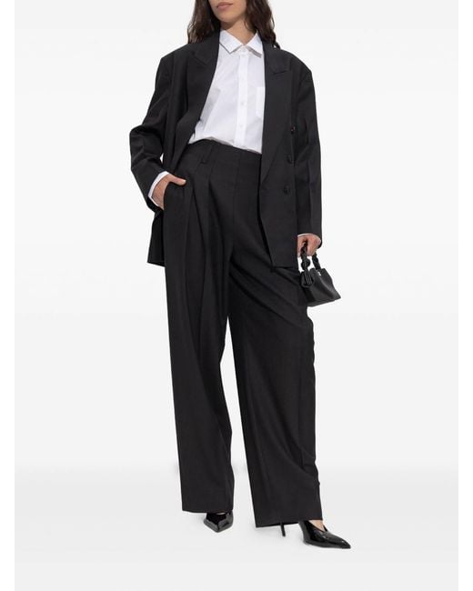 Victoria Beckham White Cotton Shirt With Unique Belt Detail