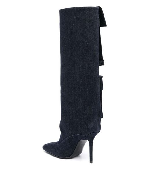 The Attico Blue Sienna Tube Boots 105Mm Heels