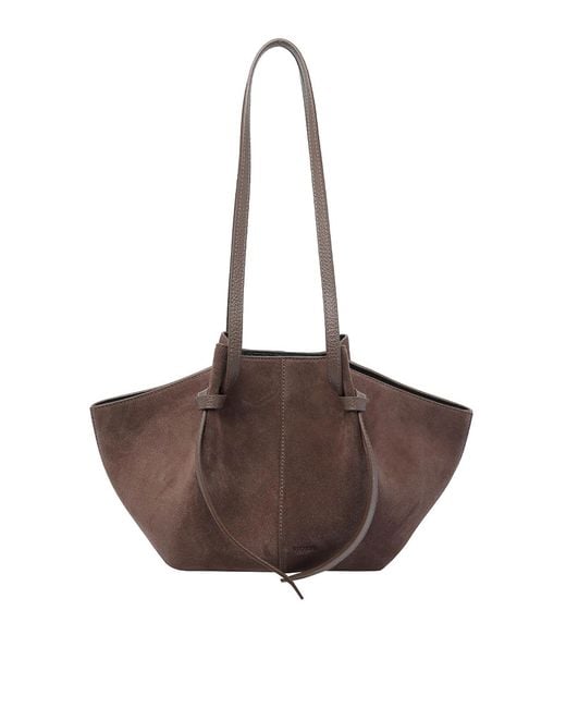 Yuzefi Brown Suede Mochi Shoulder Bag