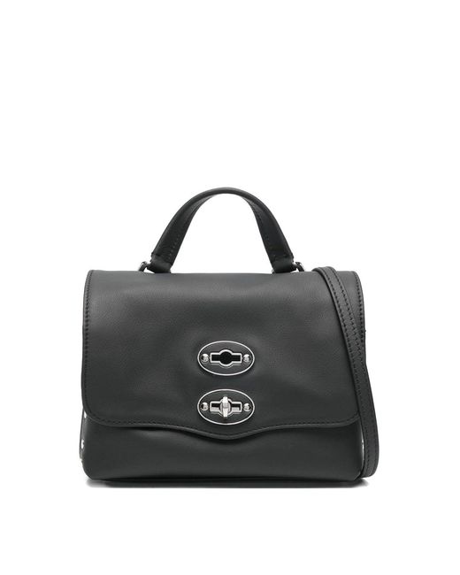 Zanellato Black Postina Saeta Baby Leather Handbag