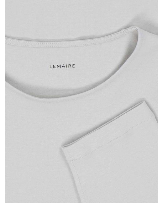 Lemaire White Cotton And Silk T-Shirt for men