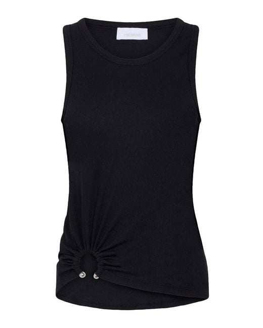 Rabanne Black Tee Shirt Rib 2X2