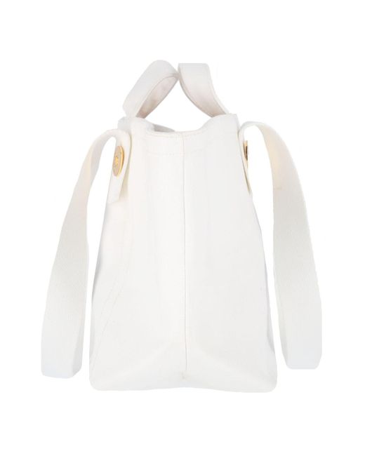 Patou White Large Trapezio Tote Bag