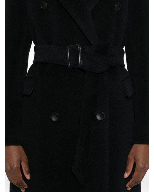 Tagliatore Black Wool Double-Bteasted Coat