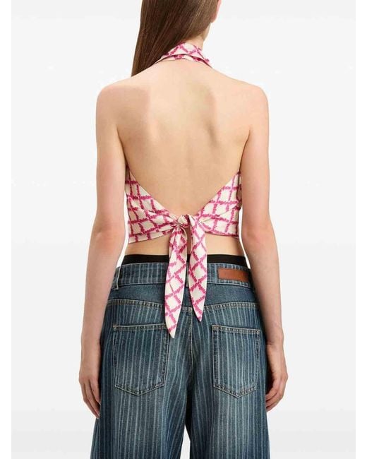 Palm Angels Red Open Back Shirt Ivory