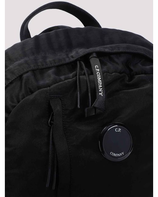 C P Company Black Cp Company Nylon Backpack for men