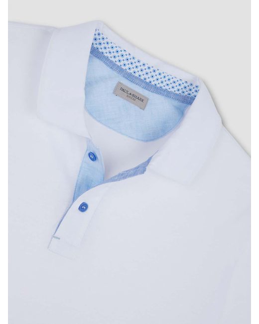 Paul & Shark Blue X-Soft Jersey Pole With Linen Details for men