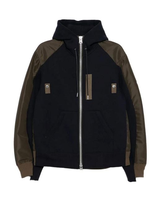 Sacai Black Sponge Sweat Hoodie for men