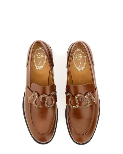 Rene Caovilla Brown Loafers