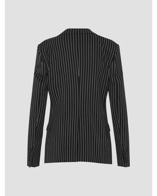 Tom Ford Black Striped Wool Barathea Jacket