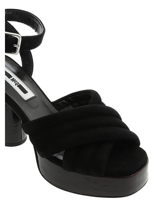 McQ Alexander McQueen Black Rise Sandals