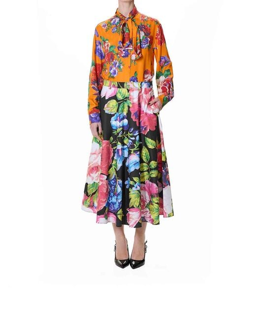 Moschino White Roses Gonna