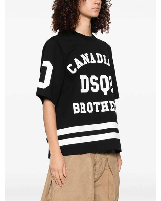 DSquared² Black Logo-Print T-Shirt