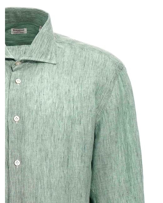 Borriello Green Linen Shirt for men