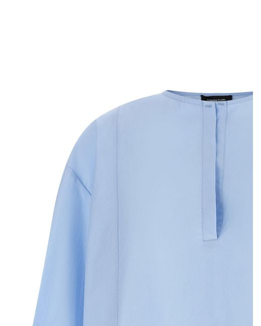 Fabiana Filippi Blue Poplin Shirt