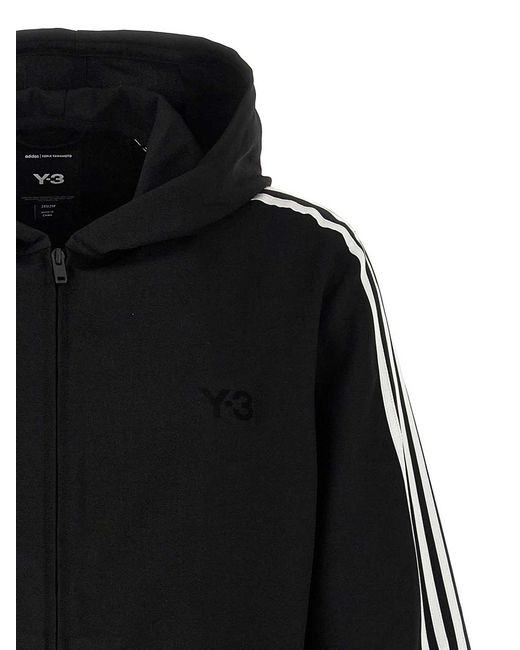 Y-3 Black 3-Stripes Hoodie for men