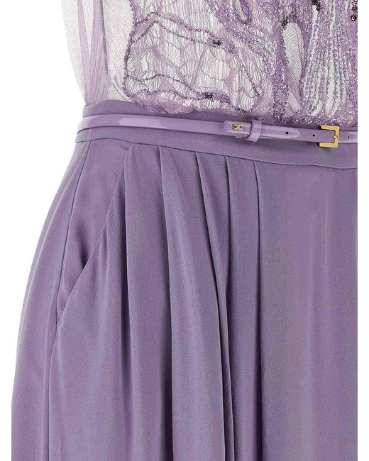 Elisabetta Franchi Purple Carpet Dress