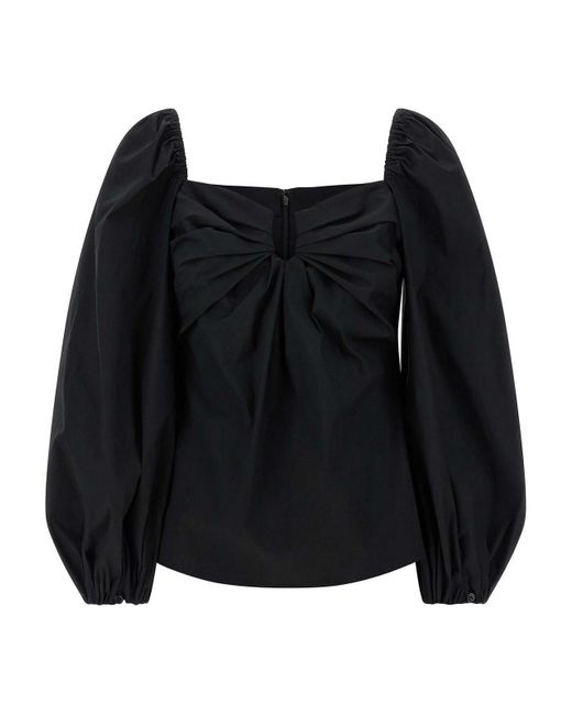 Carolina Herrera Black Puff' Sleeve Top