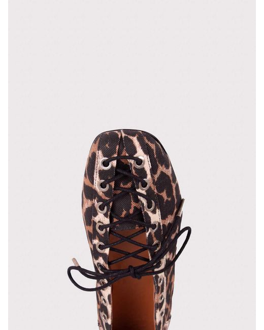 Ganni Brown Wig Lace-Up Combat Boots