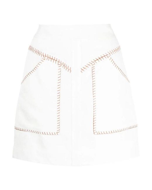 Aje. White Sahira Barbstitch Mini Skirt