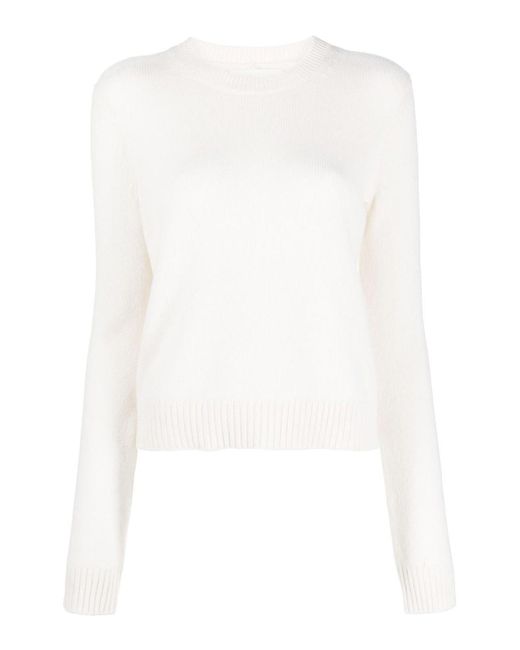 Lisa Yang White Mable Cashmere Crewneck Sweater