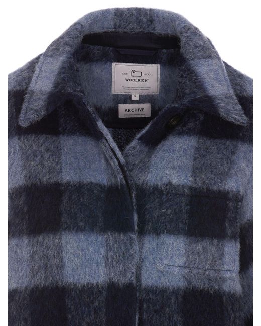 Woolrich Blue Checked Coat