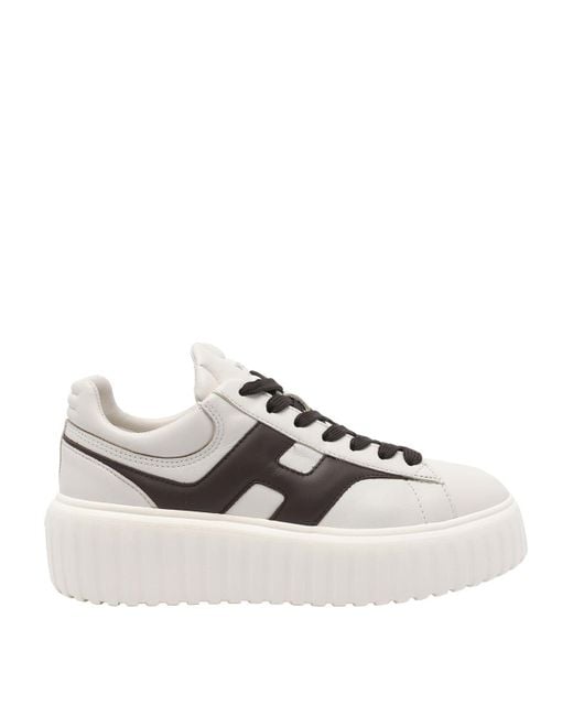 Hogan White H-Stripes Sneakers
