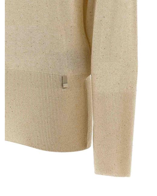 Herno Natural Lam And Sequin Yarn Sweater