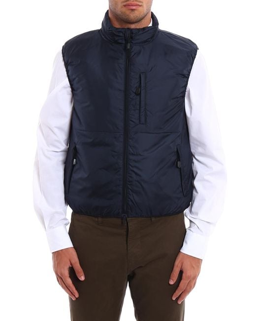 Aspesi Blue Jil Nylon Taffeta Padded Vest for men