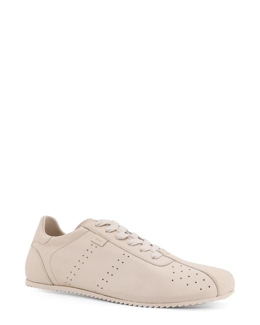 AMI White Low-Top Leather Sneakers for men