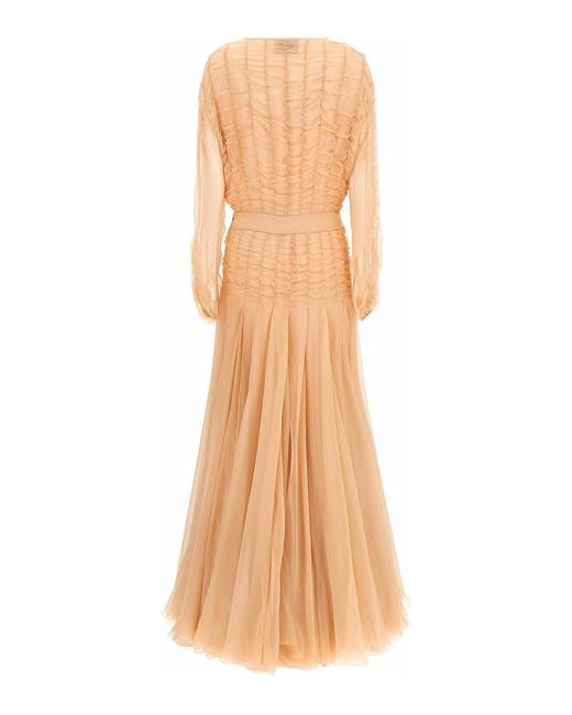 Giovanni bedin Natural Chiffon Dress