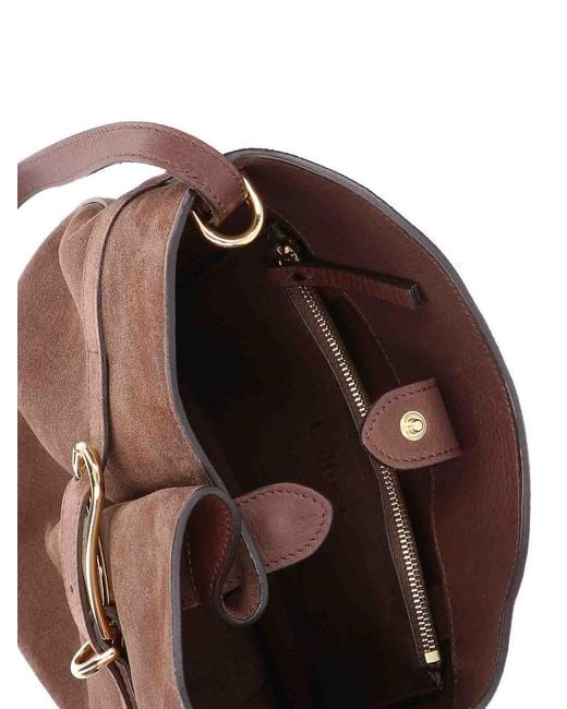Liffner Brown Medium Belted Bag Bucket Bag