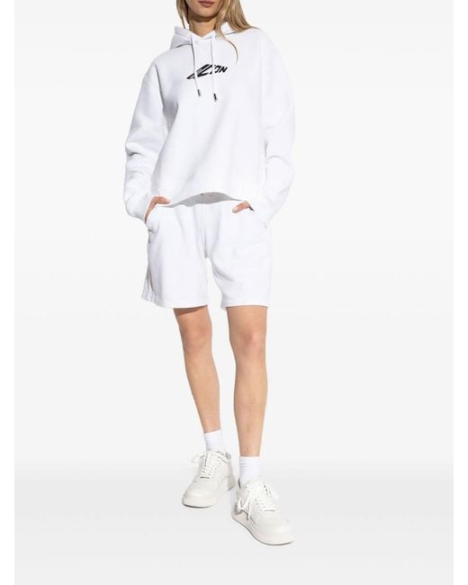 DSquared² White D2 Icon Hoodie