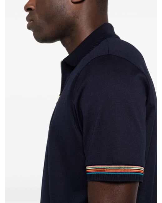 Paul Smith Black Artist-stripe-detail Polo Shirt for men