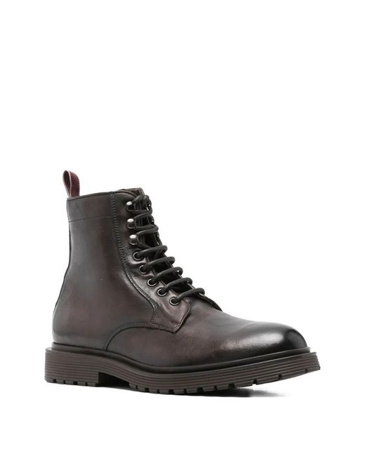 Sturlini Black Volga Lace-Up Leather Boots for men