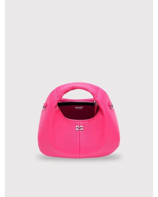 Ganni Pink Mini Hobo Bag