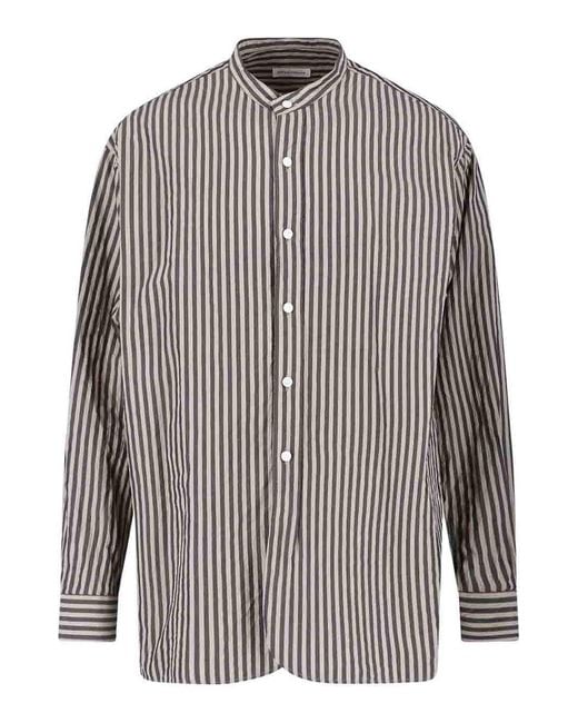 Kaptain Sunshine Gray Striped Shirt for men