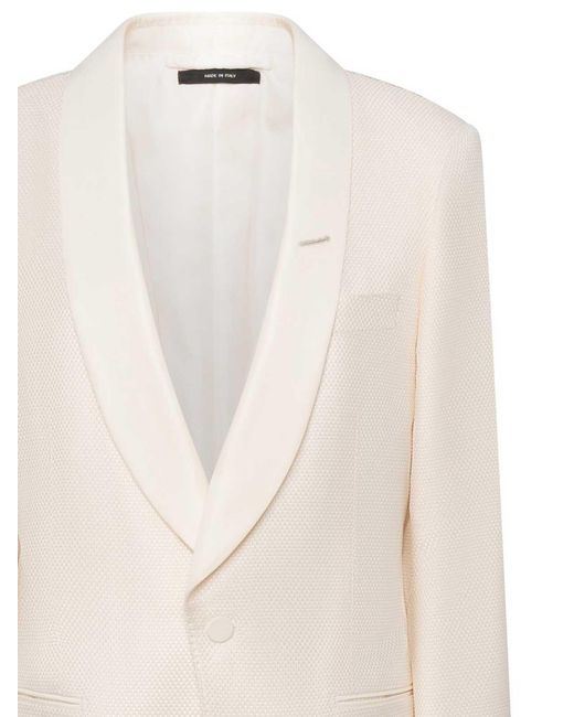 Tom Ford White Single-Breasted Viscose Blend Blazer for men