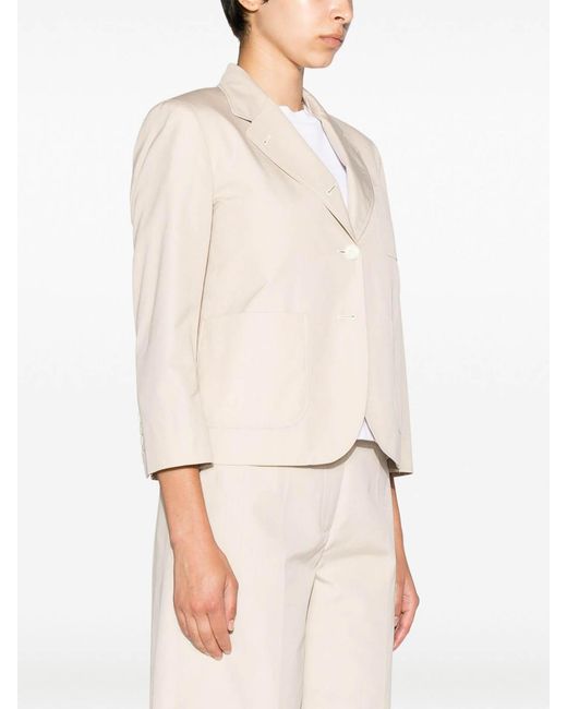 Thom Browne Natural Rounded-Collar Single-Breasted Blazer