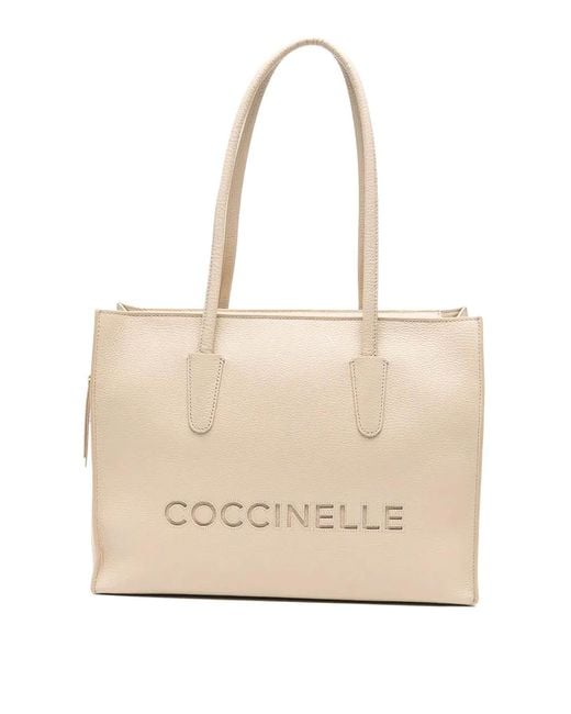 Coccinelle Natural Handbag Grained Sandshell Sandshell