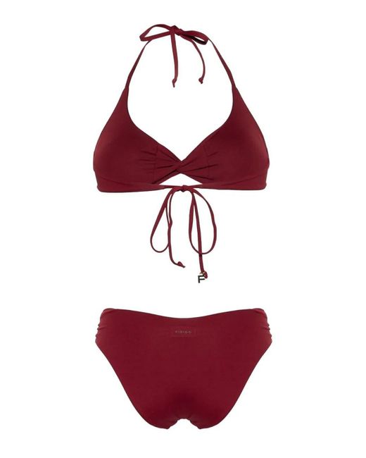 Fisico Red Burgundy Bikini Set