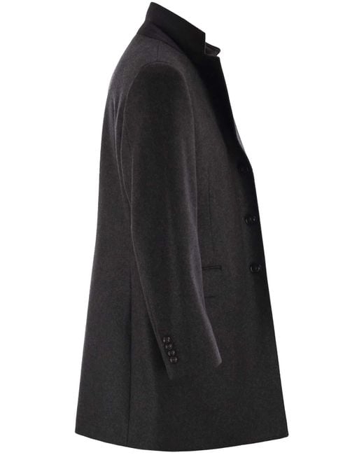 Fay Black Double -Breasted Coat for men