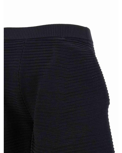 Issey Miyake Blue Corrugated Knit Pants