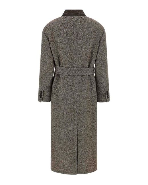 Brunello Cucinelli Gray Single-Breasted Coat