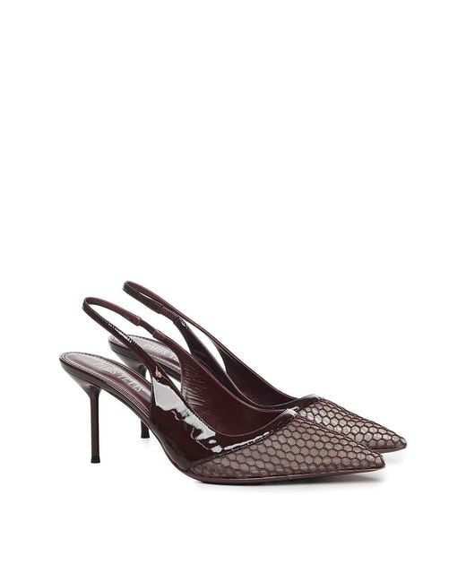Paris Texas Brown Lidia Patent Leather Slingbacks
